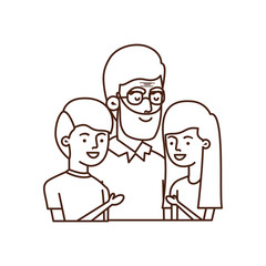 grandfather with children avatar character