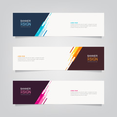 Vector abstract banner design template. Collection of web banner template. Abstract geometric web design banner template. 