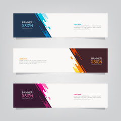Vector abstract banner design template. Collection of web banner template. Abstract geometric web design banner template. 