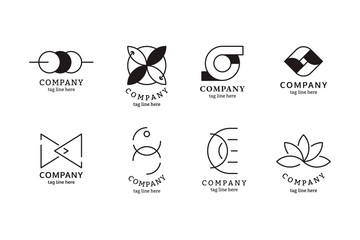 Black business logo set