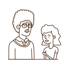 girl and grandfather avatar character