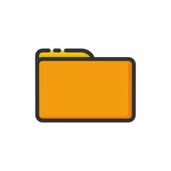 Vector illustration of a simple folder icon. Suitable for design elements of a computer, grouping data and managing files. Folder icons with bold outline