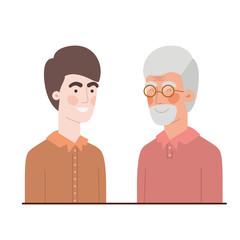 Obraz premium father with son talking avatar character