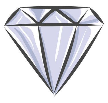 Sharp diamond vector or color illustration