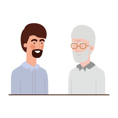 father with son talking avatar character