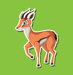 A gazelle sticker character