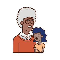 girl and grandfather avatar character