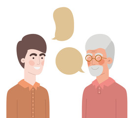 father with son and speech bubble