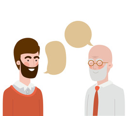 father with son and speech bubble