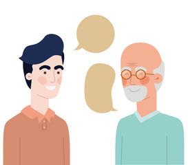 father with son and speech bubble