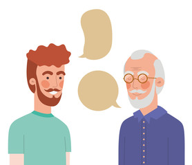 father with son and speech bubble