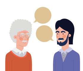 father with son and speech bubble