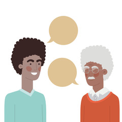 father with son and speech bubble