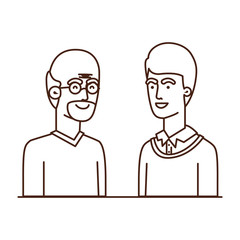 father with son talking avatar character