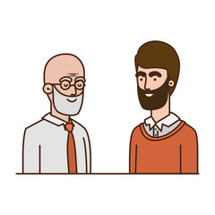 father with son talking avatar character