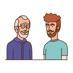 father with son talking avatar character