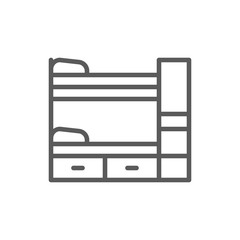 Bunk bed line icon.
