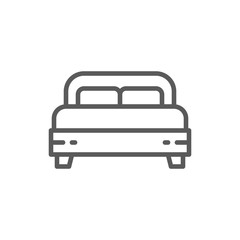 Double bed line icon.