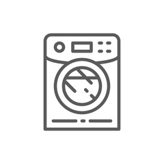 Washing machine, washer line icon.