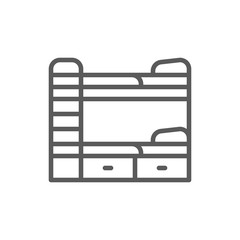 Bunk bed line icon.