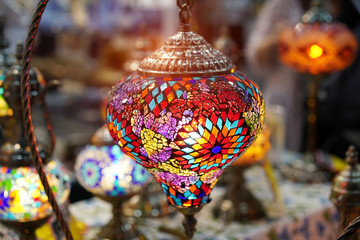 colorful turkey glass lamps