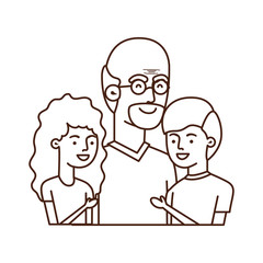 grandfather with children avatar character