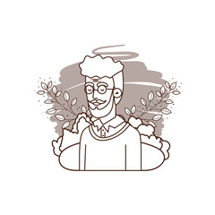 grandfather with landscape avatar character