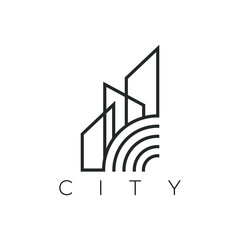 Logo set for real estate ad building