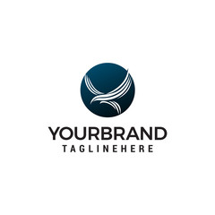 Fototapeta premium eagle fly in circle logo design concept template vector