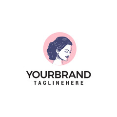 Beauty and salon woman logo design concept template vector