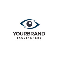 glasses eye logo design concept template vector