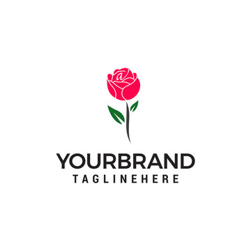 rose logo design concept template vector
