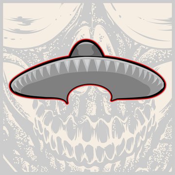 Sombrero - Mexican hat and mustache - vector illustration