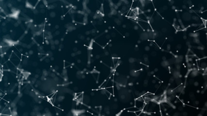 Fototapeta premium Abstract polygonal space low poly dark background with connecting dots and lines. Connection structure. 3d rendering - Illustration