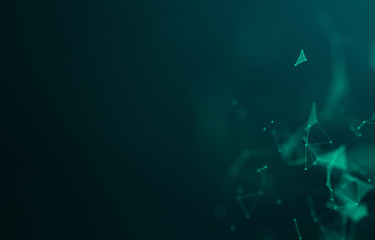 Abstract polygonal space low poly dark background with connecting dots and lines. Connection structure. 3d rendering - Illustration