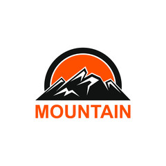 Vintage logo mountain for adventure and outdoor