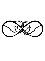 für immer unendlich symbol 8 zeichen 2 beste freunde einschlagen bro fist begrüßen team paar duo boxen hand schlagen geballte faust arm hauen finger schläger clipart comic cartoon design cool