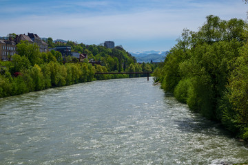 Fototapeta na wymiar River in the forest Steyr in Upper Austria / Austria 