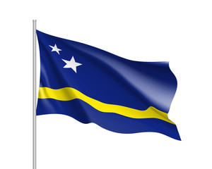 Waving national flag of Curacao island