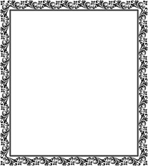 Decorative frame Elegant vector element for design in Eastern style, place for text. Floral black border. Lace illustration for invitations and greeting cards