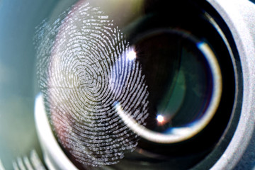 Fingerprint on the lens glass.