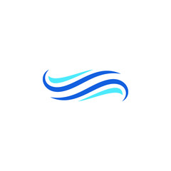 Water Wave Icon Logo Design Template for green technology business plumbing wind company with modern high end look