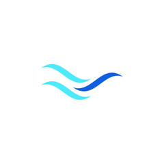 Water Wave Icon Logo Design Template for green technology business plumbing wind company with modern high end look