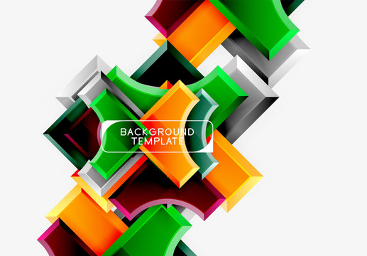 Geometrical 3d shapes background