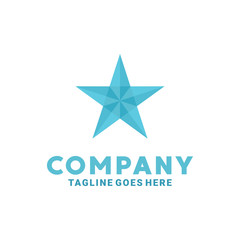 Obraz premium Star Geometric Logo With Full Flat Style Blue