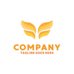 Yellow Wing Logo With Flat Style