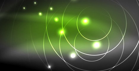 Glowing shiny neon colors with abstract lines, modern background