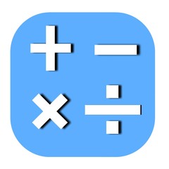 Calculator icon in blue background