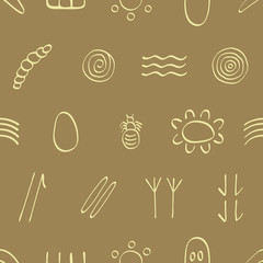 Seamless pattern with australian aboriginal symbols