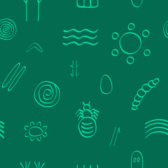Seamless pattern with australian aboriginal symbols